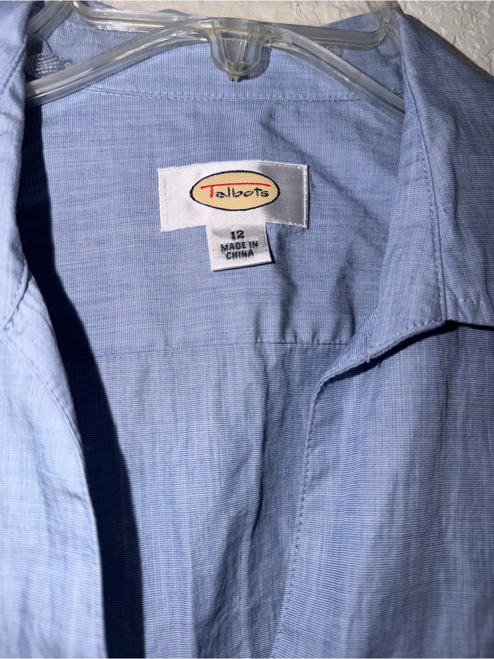 Talbots Blue Button-Up Collared Shirt - Picture 3 of 5